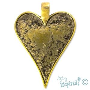 Heart altered art pendant frame - Qty: 2 pcs. - LF0771