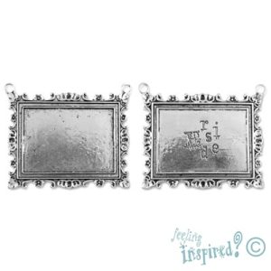 Rectangular altered art pendant frame - LF0774