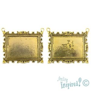 Rectangular altered art pendant frame - LF0775