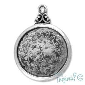 Round altered art charm frame - Qty: 5 pcs. - LF0776
