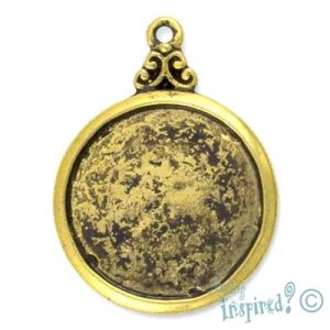 Round altered art charm frame - Qty: 5 pcs. - LF0777