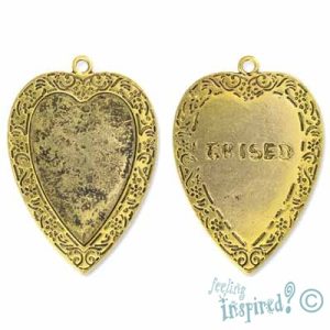 Heart altered art pendant frame - LF0787
