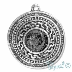 Round altered art charm frame - Qty: 4 pcs. - LF0800