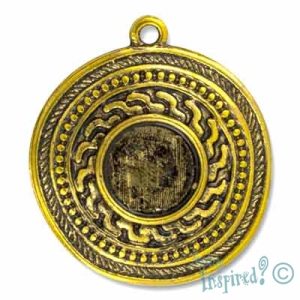 Round altered art charm frame - Qty: 4 pcs. - LF0801