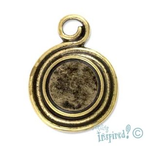 Round altered art charm frame - Qty: 7 pcs.