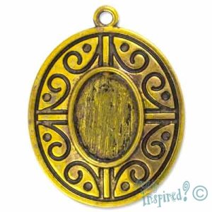 Oval altered art pendant frame - Qty: 4 pcs. - LF0811