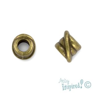 Large hole metal bead 9mm x 8mm - Qty: 12 pcs. - LF0830