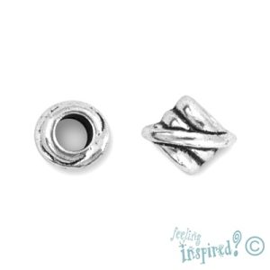 Large hole metal bead 9mm x 8mm - Qty: 12 pcs. - LF0831