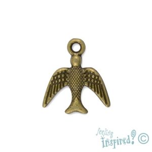 Metal swallow charm 14mm x 16mm x 2mm - Qty: 16 pcs. - LF0834
