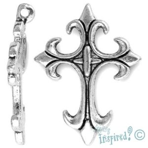 Metal cross pendant - Qty: 7 pcs. - LF0847