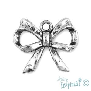Metal bow charm - Qty: 12 pcs. - LF0853