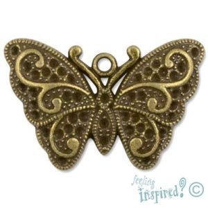 Filigree butterfly pendant - Qty: 7 pcs. - LF0858