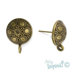 Dome & ring stud - Qty: 8 pairs - LF0860