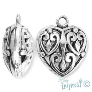 Metal heart pendant - Qty: 1 pcs. - LF0865