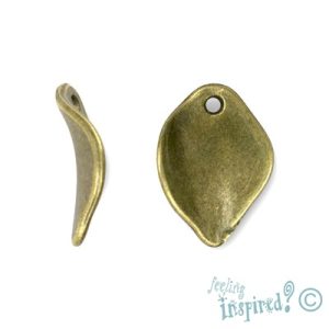 Wavy metal leaf charm - Qty: 40 pcs. - LF0923