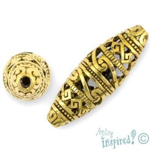Oblong Bali bead - Qty: 2 pcs. - LF0952