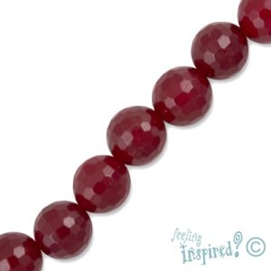 Faceted coloured chalcedony ball bead 8mm - Qty: 48 pcs. - GE0836