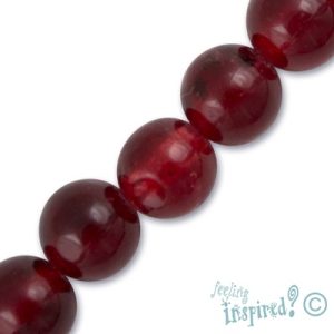 Coloured chalcedony ball bead 10mm  -Cherry Red- Qty: 39 pcs. - GE0736