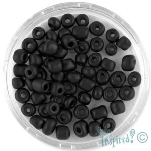 Frosted seed bead 6/0 -Black - Qty: 450g - EB0114