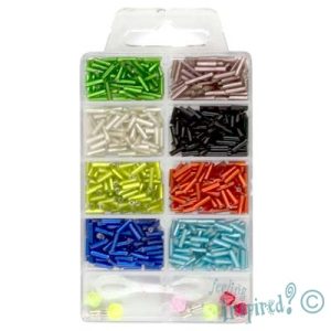 Silver-lined bugle bead beading kit - BK0006