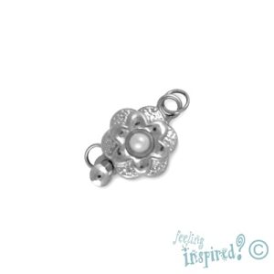Pearl-set flower push clip - Qty: 5 sets - FI1131