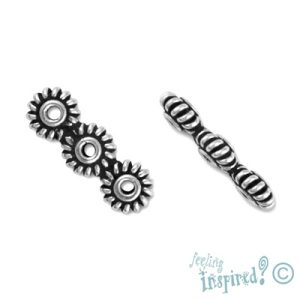 Sterling silver 3 strand spacer bar - Qty: 10 pcs. - SS0099