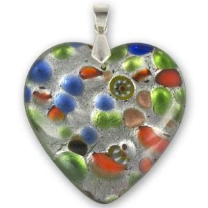 Millefiori heart pendant - FP0177