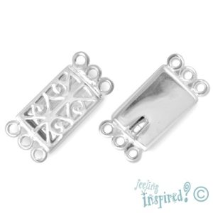 Sterling silver 3 strand push clip - SS0113