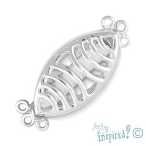 Sterling silver 3 strand push clip - SS0114