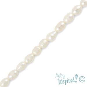 Freshwater seed pearl bead 4mm x 6mm - Qty: 61 pcs. - FW0351