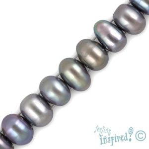 Double-drilled freshwater pearl bead 8mm x 5mm - Qty: 72 pcs. - FW0372