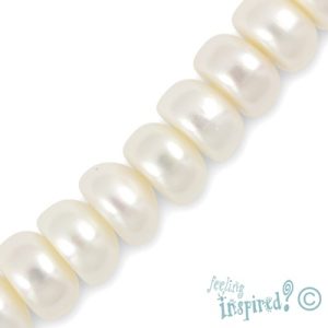 Freshwater button pearl bead 9mm x 6mm - Qty: 70 pcs. - FW0377