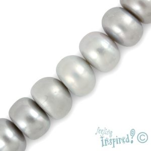 Freshwater button pearl bead 9mm x 7mm - Qty: 54 pcs. - FW0380