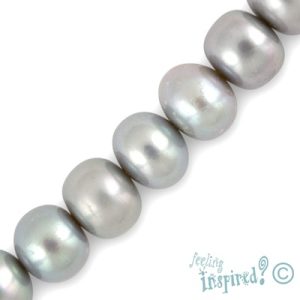 Freshwater button pearl bead 9mm x 7mm - Qty: 54 pcs. -FW0381