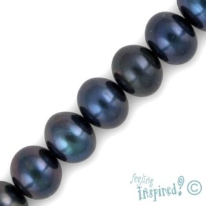 Freshwater button pearl bead 9mm x 7mm - Qty: 54 pcs. - FW0383