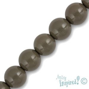 Glass ball bead 8mm - smoky opaque-  Qty: 52 pcs. - GB1778