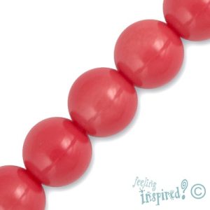 Glass ball bead 10mm  -Coral- Qty: 43 pcs. - GB1784