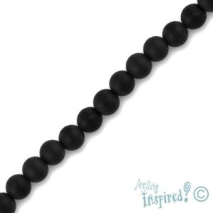 Frosted glass ball bead 4mm  -Black- Qty: 77 pcs. - GB1746