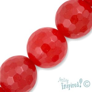 Faceted coloured chalcedony ball bead 14mm - Qty: 28 pcs. - GE0828