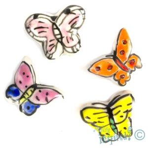 Assorted ceramic butterfly bead - Qty: 10 pcs. - CR1234
