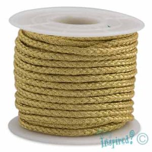 Round plaited polyester cord  -Gold- Qty: 9m - ST1247