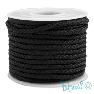 Round plaited polyester cord -Black - Qty: 9m - ST1248