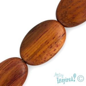 Oval redwood bead 13mm x 20mm x 5mm - Qty: 21 pcs. - WB5036