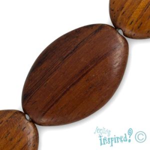 Oval redwood bead 18mm x 27mm x 5mm - Qty: 16 pcs. - WB5038
