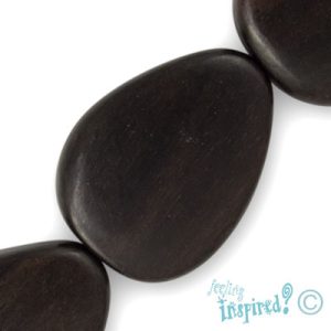 Ebony drop bead 20mm x 25mm x 7mm - Qty: 16 pcs. - WB5019