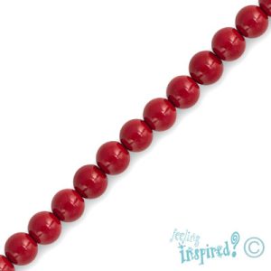 Round glass-based pearl bead 4mm  -Red- Qty: 100 pcs. - GR0068