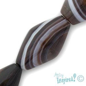 Diamond-shaped agate bead - Qty: 16 pcs. - GE0928