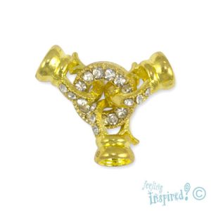 Diamante-set enhancer 12mm x 2mm ring, 7mm x 12mm x 7mm connectors - FI7879