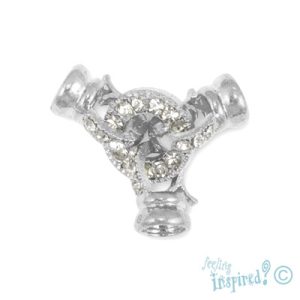 Diamante-set enhancer 12mm x 2mm ring, 7mm x 12mm x 7mm connectors - FI7880
