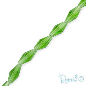 Elongated faceted glass bicone bead 4mm x 8mm x 4mm - Qty: 39 pcs. - GB1815